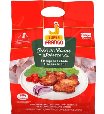 Filé de Coxas e Sobrecoxas - Tempero Cebola Caramelizada – embalagem Saco Selado
